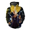 Comércio Exterior Novo Modelo Dragon Ball Dragon Ball Super Moletom com Zíper e Capuz Estampado Digitalmente 3D Cosplay Periféricos de Animação