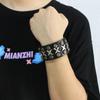 Pulseras de Cuero con Remaches Europeas y Americanas, Pulseras de Cuero Rockeras de Moda, Pulseras Punk No Convencionales para Hombres y Mujeres