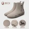 Botas de Cuero de Caña Alta Gorilla para Mujer 2026 Nuevo Otoño e Invierno Piel Genuina Versátiles Botas de Nieve Zapatos de Mujer con Forro de Lana Zapatos Blancos Planos
