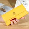 Billetera Larga Plegable de PU para Mujer 2021 Bolso de Mano Coreano Hebilla Bordada con Diamantes Billetera Multitarjetas