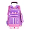 Nueva Mochila con Ruedas Estilo Británico para Estudiantes de Primaria Niñas Grado 2-6 Gran Capacidad Puede Subir Escaleras Mochila con Ruedas para Niños