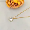 Nuevo collar de girasol cuando el viento ins de commuter circonita exquisito fresco joyería para mujer cadena corta de clavícula con temperamento
