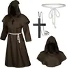 Túnica con Capucha de Cruz para Sacerdote Medieval, Múltiples Tallas, Unisex, Disfraz de Cosplay para Halloween, Dropshipping Transfronterizo