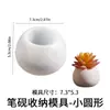 Molde de Gesso para Vaso de Flor Redondo, Caixa de Armazenamento Redonda Grande e Pequena, Vaso para Planta Suculenta, Molde de Silicone para Copo de Gesso e Cimento