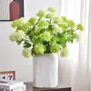 Hortensia simulada individual 3 horquillas jazmín bola de nieve sala de estar decoración de boda ramo flor artificial 3 cabezas hortensia flor artificial