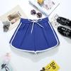 Shorts Deportivos Azules Holgados para Mujer Verano Delgados Estilo Americano Pantalones Triples para Casa Fitness Casual Pierna Ancha 9112