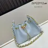 Bolsa de Ombro Hippie com Cordão, Bolsa Hobo de Couro Bovino de Primeira Camada para Axila, Bolsa Saco Acolchoada com Corrente de Couro Genuíno para Mulheres, Simples e Versátil