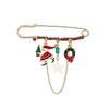 Broche de Natal acessórios de roupa Papai Noel boneco de neve guirlanda pino de lapela diamante em estoque atacado