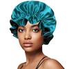 Gorro de dormir elástico de satén de doble capa, de ala ancha, de color liso, para la ducha, de belleza, venta al por mayor, gran oferta transfronteriza