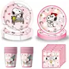 Amazon Rosa Snoopy Tema Decoraciones para Fiesta de Cumpleaños Primer Cumpleaños Arreglo Platos de Papel Mantel Servilletas de Papel