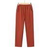 Pantalones de Mamá Verano Delgados Algodón Lavado Mediana Edad y Ancianos Rectos Color Puro Casual Pantalones de Mujer Pantalones de Algodón de Nueve Puntos de la Abuela