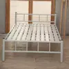 Cama de Hierro de Una Sola Capa Dormitorio Estudiantil 1.35m Cama Doble de Hierro Forjado Casa de Alquiler para Empleados Cama Individual Gruesa y Elevada