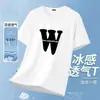 Camiseta de manga corta para hombre 2026 nuevo estilo de verano, holgada y cómoda, tacto fresco de seda de hielo, secado rápido, camiseta básica con estampado ins