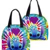Bolsa de almuerzo Stitch de tela Oxford con dibujos animados, bolsa para conservar el calor, bolsa de aluminio para picnic, bolsa de almuerzo portátil
