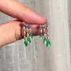 Nuevos Pendientes de Borla Brillantes con Diamantes en Forma de Gota de Agua Estilo Chinoiserie 2025 Nuevos Pendientes de Gama Alta Diseño de Nicho Pendientes Elegantes