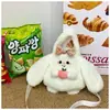 Bolsa de Felpa Infantil Transfronteriza Casual Otoño e Invierno Bolso de Mano de Muñeca Linda Bolso de Hombro Cruzado de Niña Conejo Oso