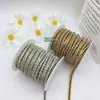 Cadena de Pedrería Soldada de Tres Filas 8+16+8 Cadena de Pedrería Densa Electroplateada Cadena de Pedrería Versátil Accesorios para Joyería DIY