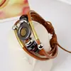 Yiwu joyería al por mayor pulsera unisex estilo europeo y americano cuero genuino aleación pulsera tejida pulsera de piel de vaca