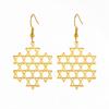 Pendientes de acero de titanio con corte simple, tendencia de personalidad de moda de comercio electrónico transfronterizo, estrella hueca de seis puntas, material 304 de acero inoxidable