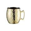 Taza Mule Bar Acero Inoxidable 304 Metal Moscow Mule Martillada Copa de Cóctel Julep Cobre Copa de Cóctel Transfronterizo