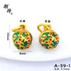 Colgante de Campana Duradero y que No se Desvanece que Atrae Riqueza y Buena Fortuna, Colgante Pequeño Chapado en Oro con Cabeza de Tigre y Lazo, Accesorios Chapados en Oro para DIY