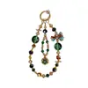 Cadena para Teléfono de Imitación Cristal de Gama Alta Estilo Coreano y Japonés, Cordón para Teléfono con Cuentas Verdes, Correa de Muñeca, Cadena Colgante, Accesorio de Gama Alta