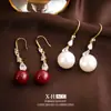 Ganchos para Orejas Retro Franceses de Corazón con Circonita y Perla Pendientes Largos Elegantes y Versátiles con Borlas Pendientes de Diseño Nicho para Mujeres