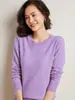 Suéter de punto de cuello redondo para mujer de comercio exterior transfronterizo, otoño e invierno, estilo corto, talla grande, jersey holgado, color liso, top básico