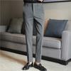 Pantalones casuales blancos versión red para hombre de entrega en vivo ajustados de color sólido para hombre elásticos skinny casuales largos