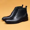 Preventa, no en stockBotas de Cuero para Hombre Otoño e Invierno Piel Genuina Botines de Negocio para Hombre Punta Fina Botas Martin de Caña Alta