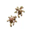 Pendientes de Fuegos Artificiales con Piedra Imitación Ojo de Tigre Retro Otoño e Invierno 2025 Nueva Moda Versátiles de Gama Alta Estilo Maillard para Mujer
