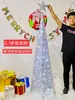 Decoración Navideña Escena Configuración Árbol de Navidad Dorado Brillante de Hierro Adornos Pequeños de Mesa Juegos de 1.5m