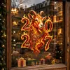Adesivos de Janela Ano do Carneiro 2027 Novos Adesivos Decorativos de Vidro para Ano Novo Transfronteiriços Ozon Rússia Janela Decalques de Janela Decorativos de Natal