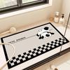 Alfombrilla Absorbente de Piso de Barro de Diatomeas de Panda Dibujo Animado para Baño Felpudo para Pies Puerta de Inodoro Alfombrilla Antideslizante para Piso Alfombrilla de Piso para Puerta de Inodoro