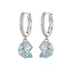 Aretes Azules de Concha de Verano para Mujer, Románticos, Elegantes, de Alta Gama, de Nicho, Aretes Dulces, Aretes de Concha Estilo Bosque al por Mayor