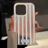 Capa de nicho com estrela listrada adequada para iPhone 17 Pro Max, Apple 16 Pro, capa de celular fosca 17/16, anti-queda
