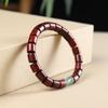 Pulsera de Palo de Rosa Cuentas Corte Recto Moda Juego 08mm Cuentas de Buda Círculo Único Cuentas Cubo Pulsera para Hombre y Mujer Pareja Joyería Antigua