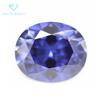 Promoción de Calidad 5A Forma de Huevo Zirconio Azul Tansang Piedra Desnuda Punta Sintética Fondo Plano Ovalado Azul Tansang Piedra Blanca Zafiro
