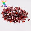 Venta al por mayor de fábrica de pequeños cristales rectangulares de ángulo recto para coche, granate rojo plano, circón, calidad 5A, piedra desnuda acabada, 1*2-3*6 mm, circón
