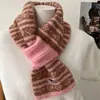 Bufanda Pequeña Suave y Cera Tejida Jacquard de Doble Cara Estilo Fair Isle para Mujer Invierno Estilo Coreano de Moda Cálida Bufanda Nueva Tejida para Mujer