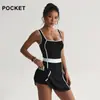 Vestido de tenis de color block transfronterizo europeo y americano con forro anti-exposición, vestido de yoga para mujer, vestido corto deportivo para fitness, vestido de una pieza