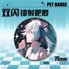 Meiyin Pet Insignia Doble Flash Chica de Dibujos Animados 75mm Insignia Fina con Brillo Láser Broche Redondo Periféricos de Animación