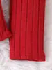 Ropa Infantil Transfronteriza Europea y Americana Conjunto de Niña Traje Rojo con Lazo de Canalé Top de Mangas Volantes Conjunto de Pantalones Largos Casuales Conjunto de Dos Piezas