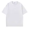 Algodão Puro Manga Curta Verão Novo Estilo Cor Sólida 260g Camiseta Unisex com Logo Casual Cor Sólida Versátil Gola Redonda Manga Curta