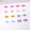 Pequeños accesorios de resina translúcida de colores de caramelo, decoraciones para uñas, pasadores para el cabello 3D DIY, accesorios para uñas vestibles, pequeñas flores de pedrería