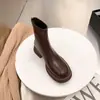 Botines Chelsea de suela gruesa para mujer 2024 Nuevos elásticos estilo británico Botas Martin populares en línea populares cremallera trasera botines finos
