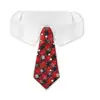 Cachecol Decorativo de Ano Novo para Gato e Cachorro Coleira de Animal de Estimação Roupa de Casamento para Dono de Cachorro Bavete Vermelho Festivo