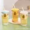 Taza de Paja Panda Leweishi Xmb/L1 Vaso de Vidrio para Beber Vaso para Bebidas Jugos Regalo Práctico Regalo para Eventos