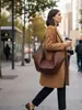 Bolso de Hombro Transfronterizo Europeo y Americano de Gran Capacidad Bolsos de Nuevo Estilo Tejido de Moda y Elegante Bolso Tote de Mimbre para Mujer