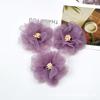 Flor Artificial de 6 cm Flor Falsa de Gasa Material para Manualidades Pasador Tocado Semi-Terminado Accesorios para Ropa Comercio Exterior Transfronterizo